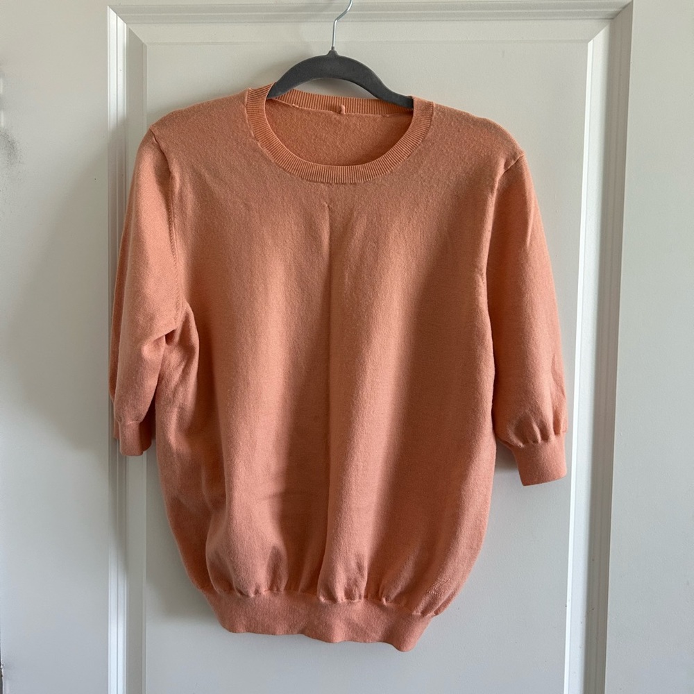 Louis Vuitton Soft Peach Short-Sleeve Crew Neck Sweater